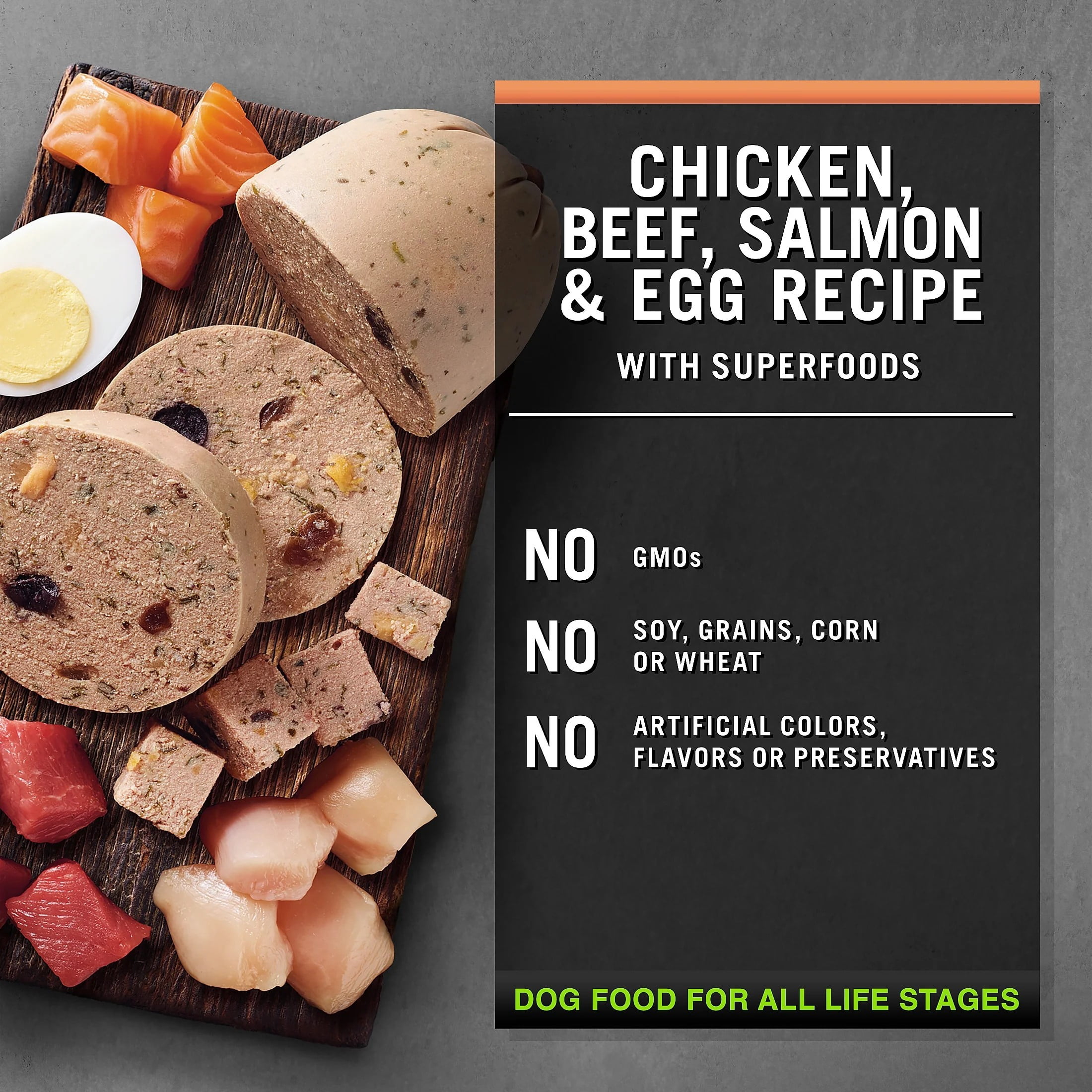 (3 pack) Pure Balance Wild & Fresh Dog Food, Chicken, Beef, Salmon & Egg Recipe, 2 lb