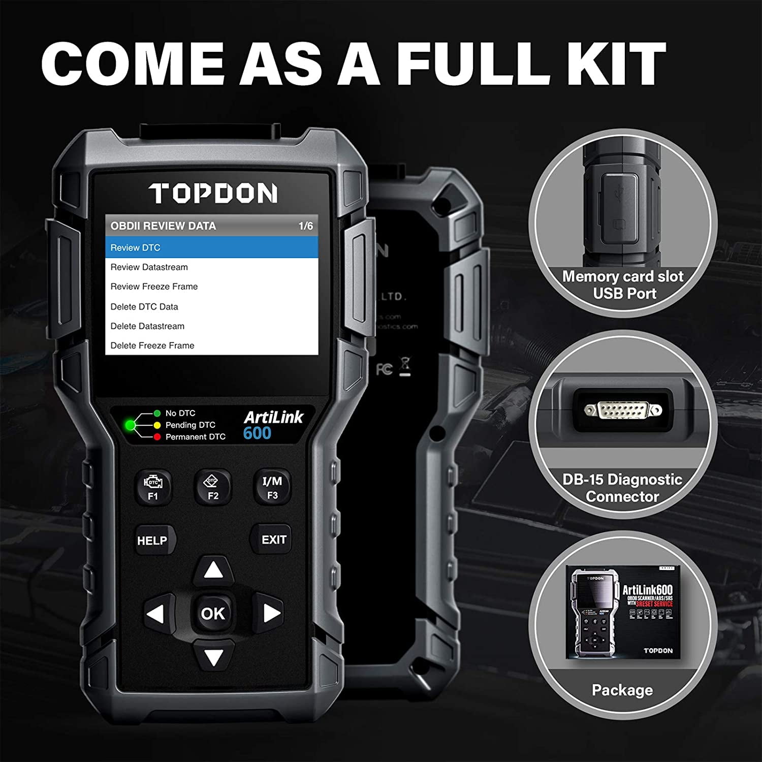Buy OBD2 Scanner TOPDON AL600 Car Diagnostic Scan Tool, ABS SRS Code