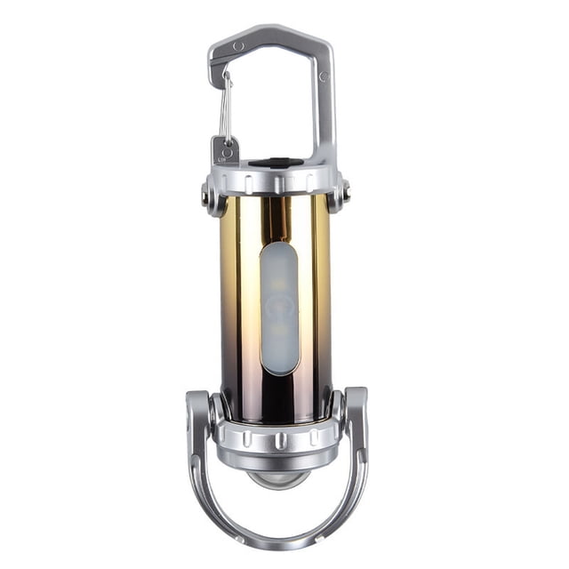 Linnome Mini Keychain Multi Functional Light Outdoor Portable Hook Pocket Lighting Floodlight Flashlight 1200 Lumens Gold