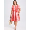 thumbnail image 2 of DARING DIVA Plus Size Tie Dye Summer Short Sleeves Dress 1X Orange, 2 of 5