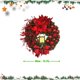 thumbnail image 1 of Decoración navideña para el hogar, corona de Navidad con bola de lazo ligero, flor roja grande, Nochevieja, 2024, decoración de puerta, ventana y habitación, 1 of 4