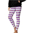 thumbnail image 2 of Gamivast Yoga Pants Women High Waist Stretch Casual Soft Bottoms Striped Pull on Tummy Control Graphic Leggings Trendy Ankle Length Funny Christmas Leggings, 2 of 6