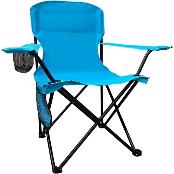 Folding Camping Chairs Portable Outdoor Chair for Camping, Fishing, Beach, Picnic, Lightweight High Back Foldable Chair with Cup Holder & Storage Bag, Supports 300lbs, Blue