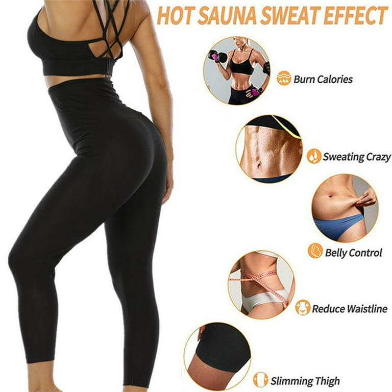 Baywell Women's Sauna Slimming Pants Body Shaper Gym Workout Hot Thermo Sweat  Leggings Shapers Waist Trainer Pant 