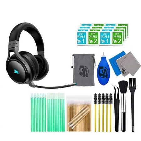 CORSAIR - VIRTUOSO RGB Wireless Stereo Gaming Headset - Carbon With Cleaning kit Bolt Axtion Bundle Like New