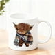 thumbnail image 3 of Pisexur Batería de cocina Taza de cerámica con bufanda a cuadros de vaca, taza de café o té con estampado de ganado escocés para amantes de la decoración. para la cocina del hogar, 3 of 3