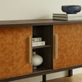 thumbnail image 4 of Modway Coralie Curved 71" Vegan Leather Oval TV Stand in Brown, 4 of 8