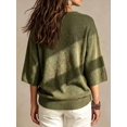 thumbnail image 2 of Casual Loose Round Neck 3/4 Sleeve Knit Basic Batwing Sleeve Design Women's Spring/Autumn Knit Top, 2 of 4