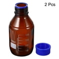 thumbnail image 3 of Uxcell 500mL Amber Reagent Media Graduated Glass Storage Bottle Blue Cap 2 Pack, 3 of 5
