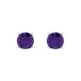 thumbnail image 3 of Clara Pucci 2Ct Natural Amethyst Round Cut VVS1 Push Back Stud 14k Solid hypoallergenic Gold Designer Earrings For February, 3 of 7