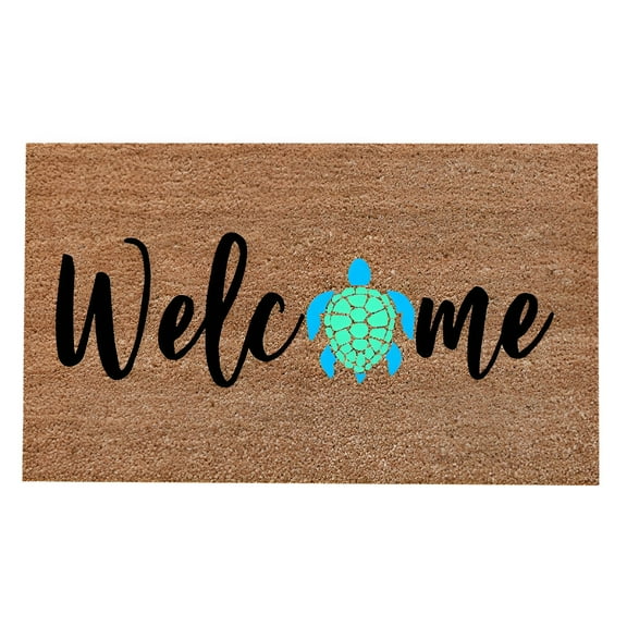 DERONA Sea Turtle Doormat Beach Doormat Welcome Mat Ocean Decor Outdoor Rug Front Door Mat Coastal Outdoor Decor Tropical Doormat Turtle 16x24"