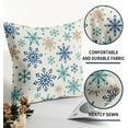 thumbnail image 5 of Snowflakes Winter Pillow Covers 20x20 Set of 2 Blue Teal Brown Rustic Christmas Print Outdoor Decorative Throw Pillows Vintage Holiday Farmhouse Linen Cushion Case Sofa Couch Decor, 5 of 6