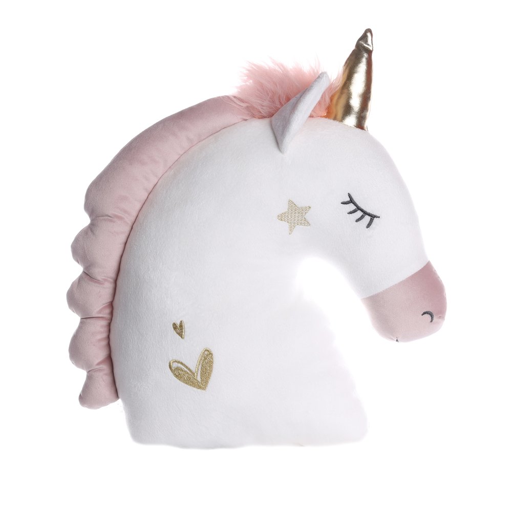 Phantoscope Fairytale Series Velvet Unicorn Shaped Character Decorative Throw Pillow , 16" x 14.