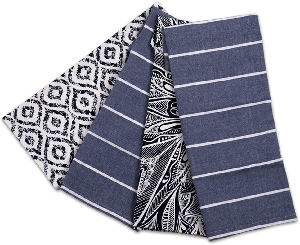 Cotton Kitchen Towels Set of 4 Absorbent Dish Towels Set Tea Towels