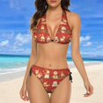 thumbnail image 4 of NICKSUN Women's Bikini Sets, Cute Print Two Piece Bathing Suits Sexy Halter Padded Bikini Swimsuits, 4 of 6