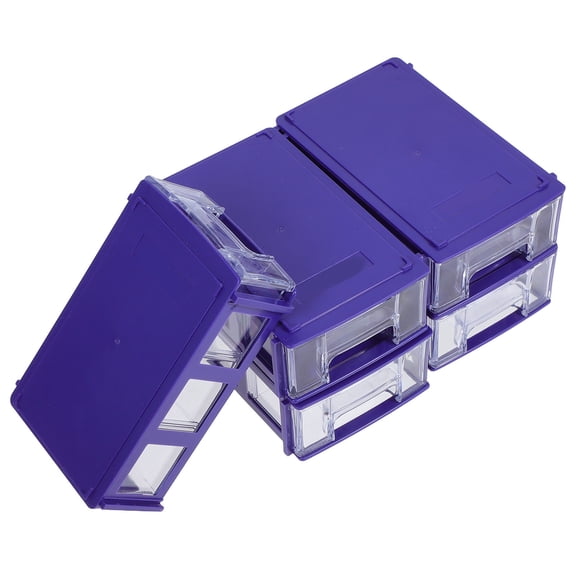 DRAFIDEEP 5-Pack Stackable Plastic Parts Organizer Drawers Cabinet for Efficient Tool Storage and Small Item Sorting