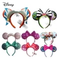 thumbnail image 2 of Diadema con orejas de Mickey y Minnie de Disney, lazo grande, orejas de ratón de PU, diadema con bola de felpa, Festival de dibujos animados, fiesta, Cosplay, felpa para adultos/niños Gao Jinjia LED, 2 of 2