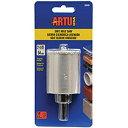 

ARTU 2-1/8 In. Tungsten Carbide Grit Hole Saw with Arbor and Pilot Bit 02840