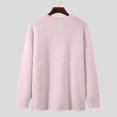 thumbnail image 4 of fartey Mens Sherpa Sweater Crew Neck Solid Fleece Top Long Sleeve Casual Fall and Winter Warm Pullover Sweater, 4 of 6