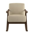 thumbnail image 1 of Bracco Light Brown Mid-Century Fabric Upholstery Solid Wood Rocking Chair, 1 of 7