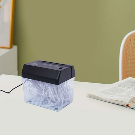 Miumaeov Micro Cut Paper Shredder, Portable Desktop Paper Strip-Cut, Dual Use Shredder Battery&USB Powered, Mini Paper Cutting Machine for Office School Home, Fast Cutting, A5& A4