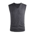 thumbnail image 4 of Mens Wool V Neck Knitted Sweater Vest Cardigan Color Block Casual Versatile Sleeveless Sweater Vest, 4 of 6