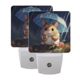 thumbnail image 7 of Cute Hamster and Umbrella LED Night Light Dusk to Dawn Sensor 2 Pack Plug-in Soft Light Nightlights for Bedroom Bathroom Nursery Hallway Kitchen, 7 of 7