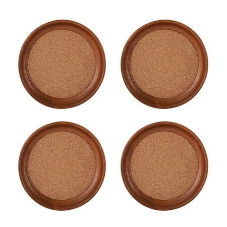 Kamenstein 4-piece Acacia Wood and Cork Coaster Set