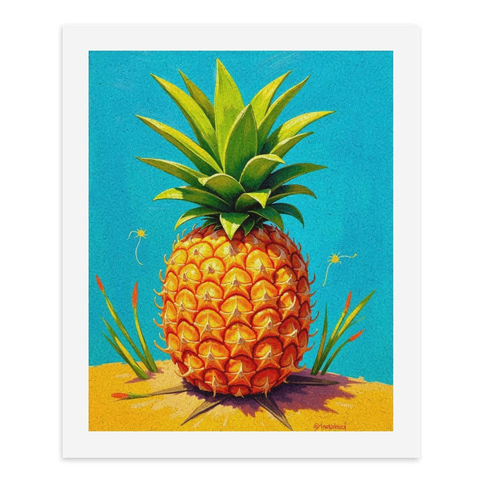 Paint By Numbers Kit for Adults Beginner - DIY Pineapple Illustration Vibrant Art Canvas Painting Kits for Adults, Frameless Paint By Number for Adults for Home Wall Decor 16x20 Inch