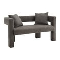 thumbnail image 2 of MAYEERTY Modern Chenille Loveseat Sofa , Comfy Upholstered 2-Seater Sofa, Small Loveseat Accent Couch for Living Bedroom Leisure Areas (Gray), 2 of 21
