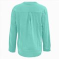 thumbnail image 4 of Cdudpw Womens Tops Short Sleeve Shirts Buttons V Neck Fall Fashion Outfits Plus Size Blouses Dressy Casual(Mint Green,L), 4 of 7