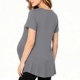 thumbnail image 6 of WAGUTH Women's Nursing Tops for Breastfeeding Double Layer Maternity Shirts Short Sleeve Crew Neck Pregnancy Outfits,Gray,S, 6 of 6