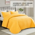 thumbnail image 3 of Exclusivo Mezcla 2-Piece Twin Size Quilt Set with 1 Pillow Sham, Basket Quilted Bedspread/Coverlet/Bed Cover(68"x 88", Yellow) -Soft, Lightweight and Reversible, 3 of 7