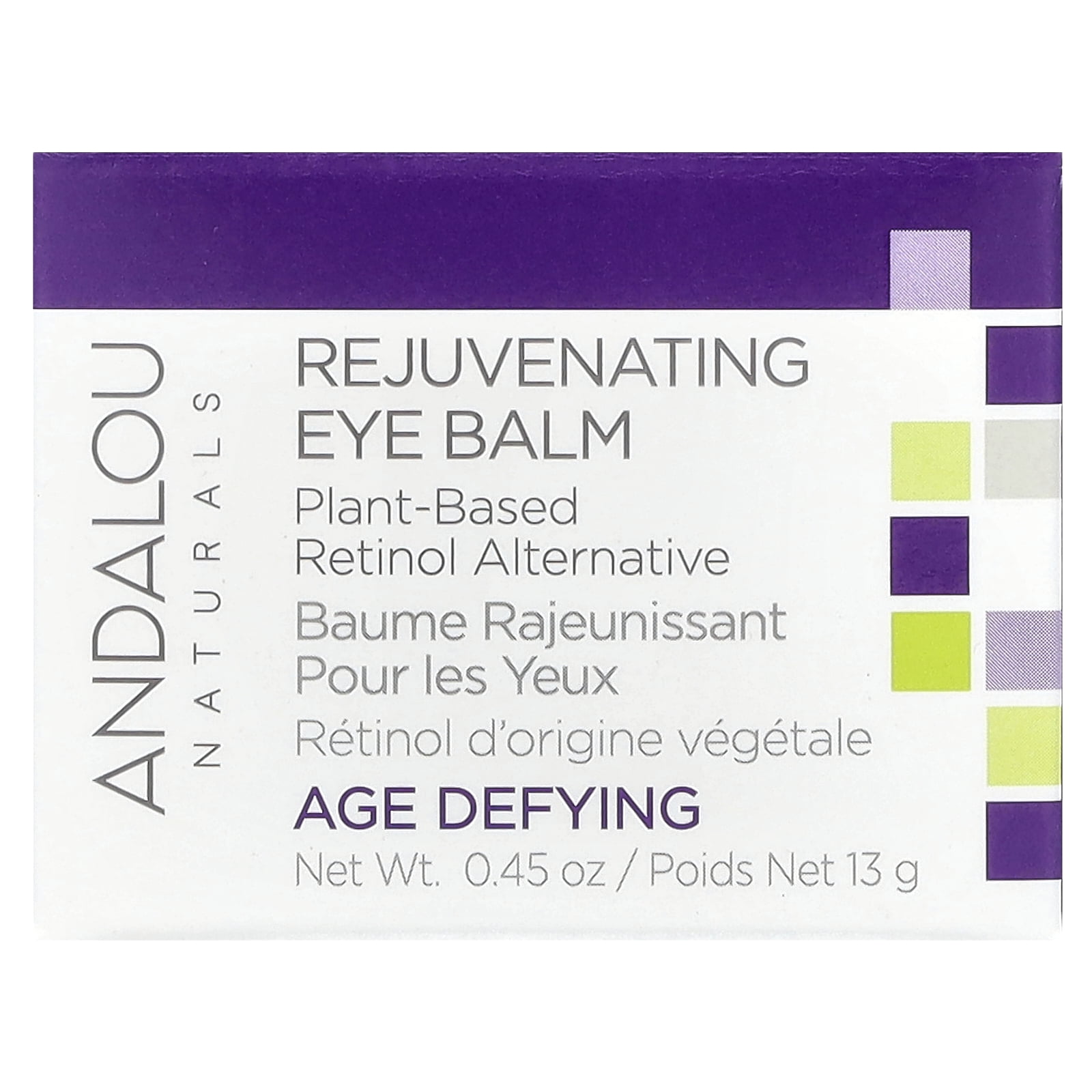 Andalou Naturals Rejuvenating Eye Balm, Plant-Based Retinol Alternative, 0.45 oz (13 g)