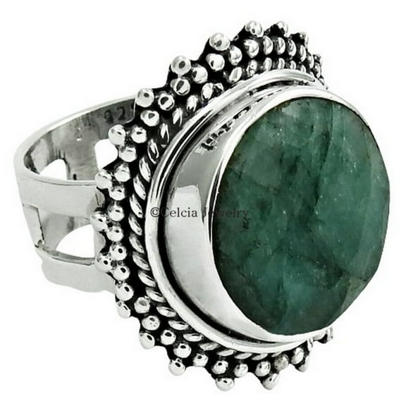 Natural Emerald Green Gemstone Womens Ring, Statement Ring, Mom Wife Sister Bridesmaid Gifts, Bohemian Ring, Bridal Shower Gift, Mothers Day Gifts, May Birthstone Ring (emerald, Size 4.5)