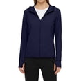 thumbnail image 3 of Womens Athletic Jacket, UPF50+ UV Protection Hoodie Jacket Lightweight Zip Up Long Sleeve Sun Shirt with Thumb Holes 2XL Navy, 3 of 6