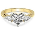 thumbnail image 3 of 4 Carat IGI Certified Heart Shape Lab Grown Diamond Engagement Ring | 14K Yellow Gold | Leona Three stone Pear Shape side Diamond Ring | FG-VS1-VS2 Quality Friendly Diamonds, 3 of 4