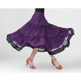 thumbnail image 2 of Whitewed Sash Trimmed Mesh Ballroom Skirt Latin Dance Practice Performance Circle, 2 of 4