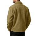 thumbnail image 5 of Delconic Mens Autumn Casual Jacket Loose Fit Turn Down Collar Long Sleeve Corduroy Outerwear Button Front Lightweight Coat Khaki 3XL, 5 of 9
