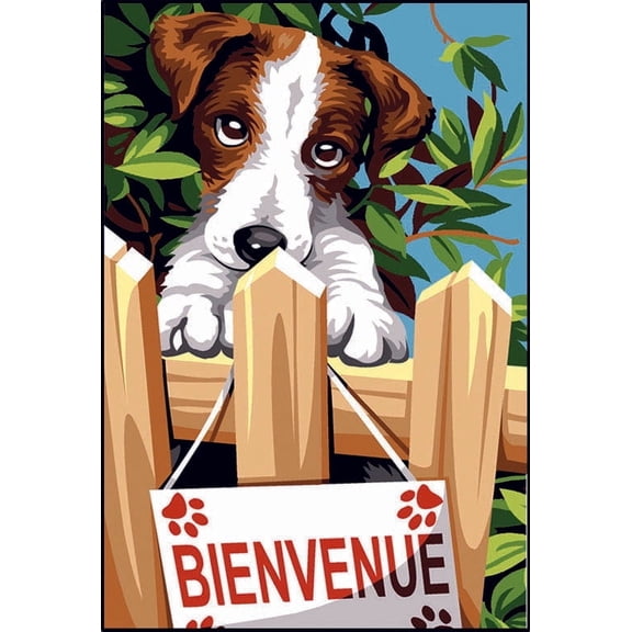 Needlepoint canvas for halfstitch without yarn Welcome SEU928.366 Seg De Paris Printed Tapestry Canvas