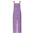 thumbnail image 4 of Frostluinai Plus Size Adjustable Overalls Casual Spaghetti Strap Plaid Jumpsuits Crew Neck Baggy Wide Leg Overalls Summer Rompers with Pocket, 4 of 5