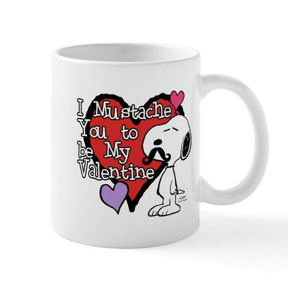 CafePress - Snoopy Mustache You Mugs - 11 oz Ceramic Mug - Novelty Coffee Tea Cup