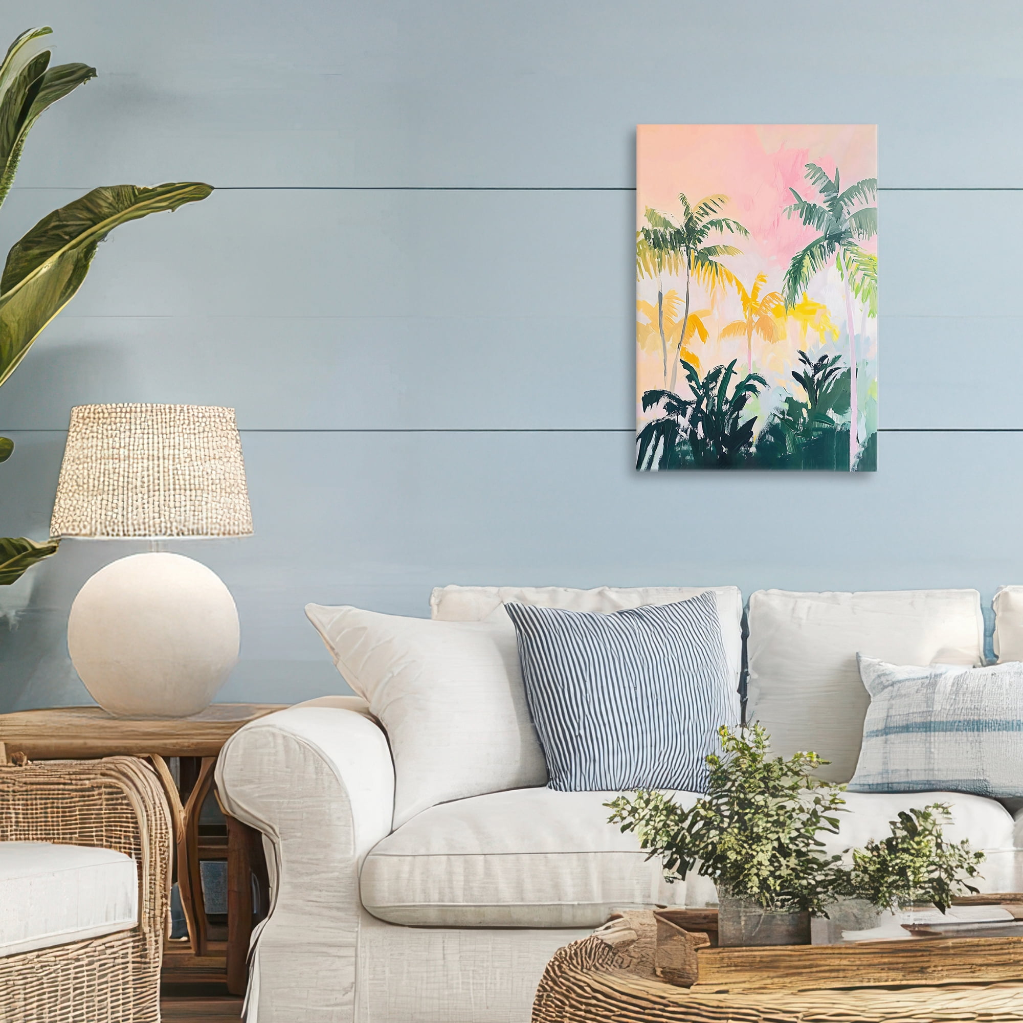 Stupell Industries Pastel Palms in Morning Glow Canvas Wall Art, design by The Prints Vibe