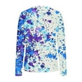 thumbnail image 7 of Women's Floral Printed Knit Shirt Casual Long Sleeve Round Neck Stretch Slim Fit Shirt Top, 7 of 7