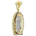 thumbnail image 2 of 10K Yellow Gold Genuine Diamond Mother Mary of Jesus Pendant 2.60" 3D Charm 1 CT, 2 of 6