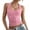 Pink Tank Tops, variant on Women Tank Tops Summer Sleeveless O-Neck Solid Color Fashion Slim Fit Ribbed For Strapless Tube Crop Tops Casual Streetwear Basic Tee Vacation Ladies Camisole
