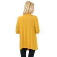 thumbnail image 3 of Pastel by Vivienne Women's Long Sleeve Jersey Cardigan Mustard X-Large, 3 of 3