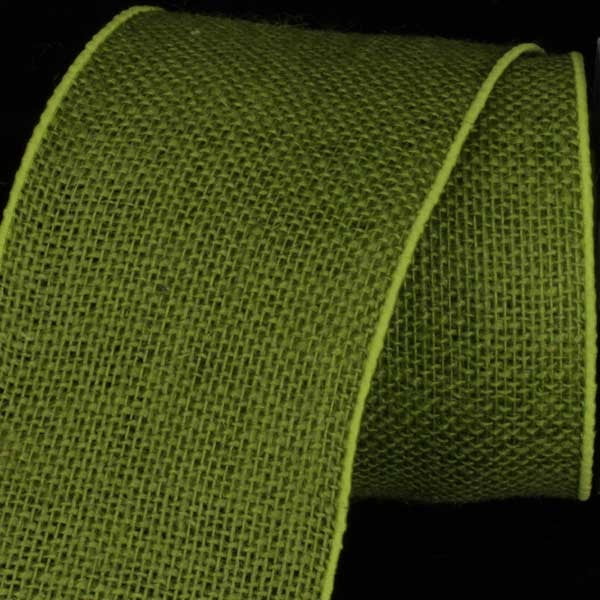 Green Burlap Wired Craft Ribbon 5" x 10 Yards