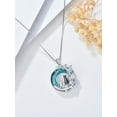 thumbnail image 4 of WINNICACA Sterling Silver Black and Silver 2 Cat Necklaces Blue Circle Crystal Jewelry Birthday Anniversary Mothers Day Gifts for Women, 4 of 6