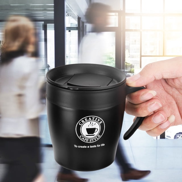 Taza De Café, Con Cuchara Y Tapa Taza De Agua Portátil, Oficina Para Viajar A Casa Uso Diario YLSHRF Water Cup
